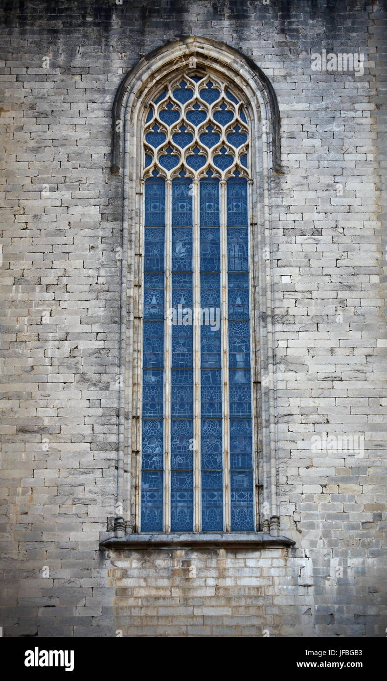 window of a cathedral in gothic style Stock Photo