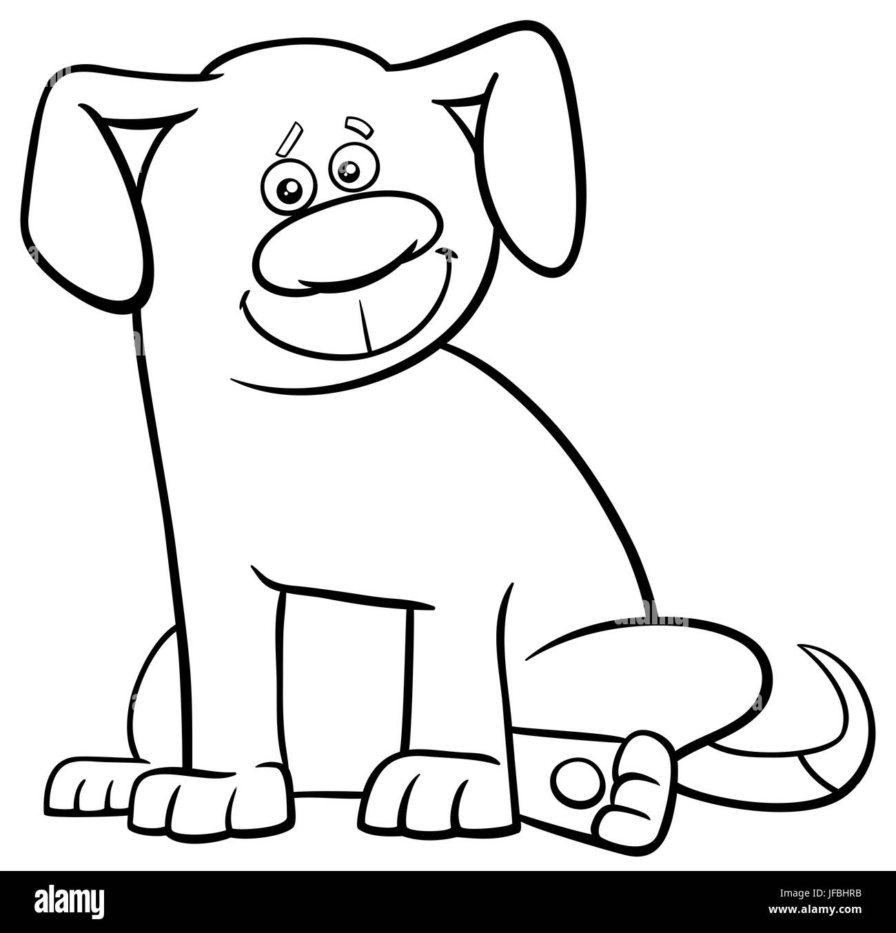 dog character coloring page Stock Photo