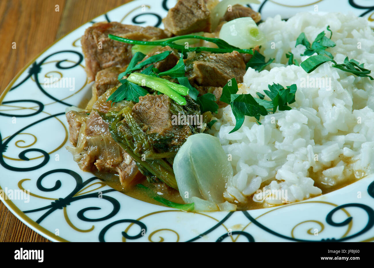 lamb with cardamom. Turkish meat dish Stock Photo Alamy