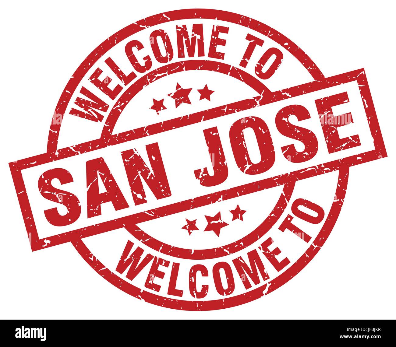 welcome to San Jose red stamp Stock Vector