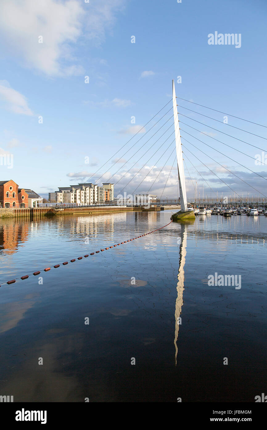 Swansea Marina Sail Bridge Stock Photo Alamy
