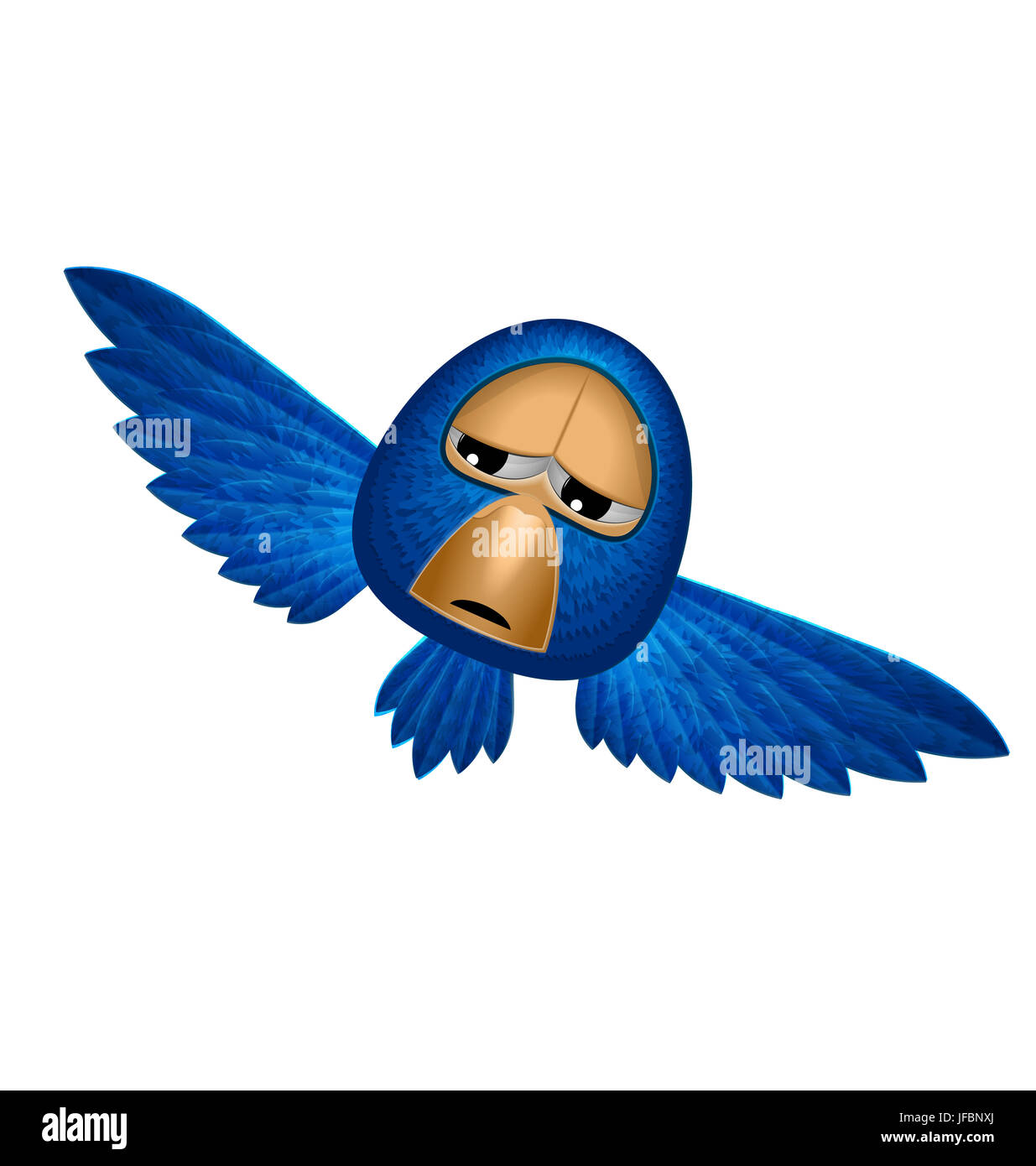 Angry beholder blue bird soars and observe looks down from heaven and maybe give you happiness - Stock Photo