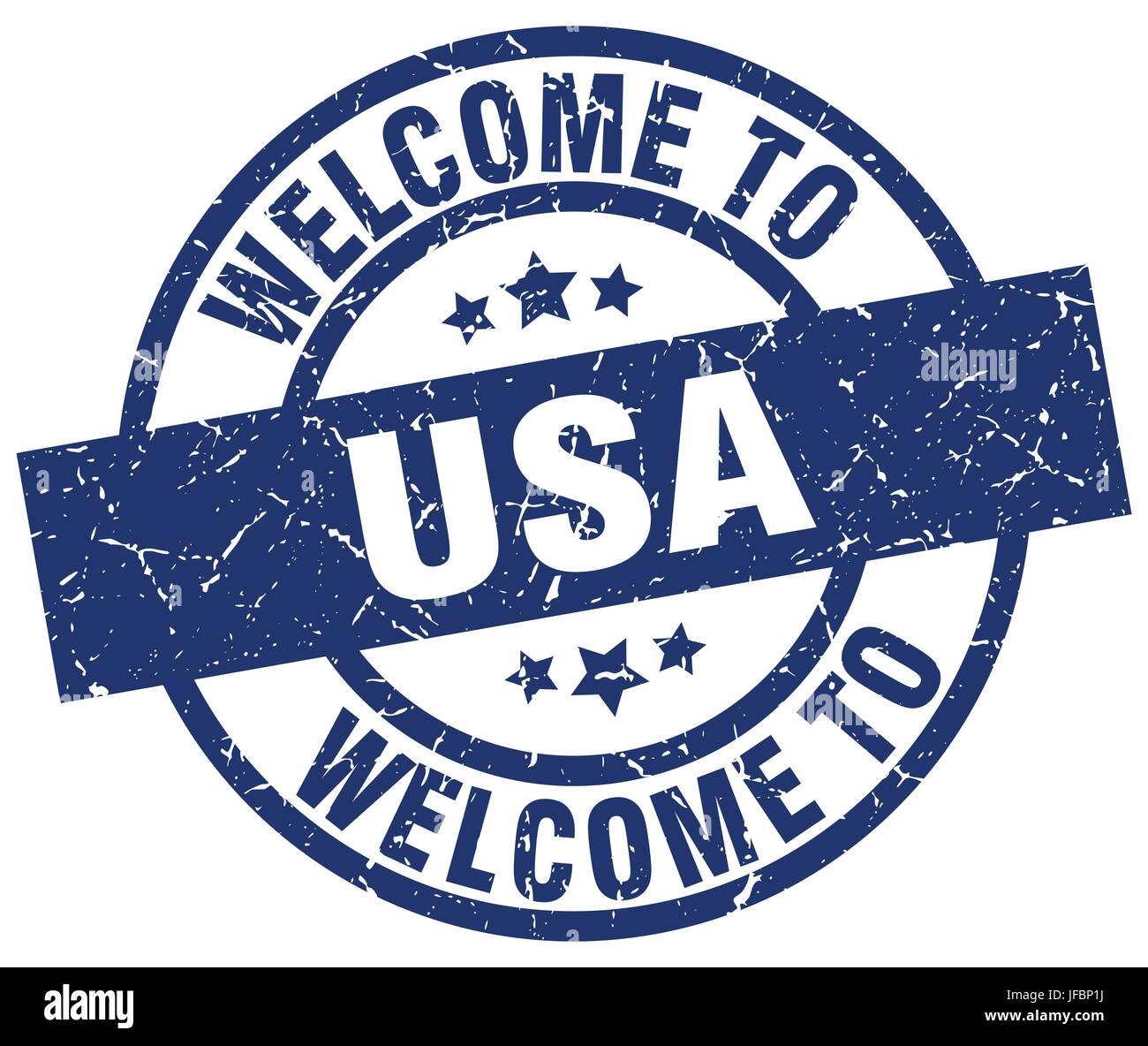 welcome to usa blue stamp Stock Vector Image & Art - Alamy