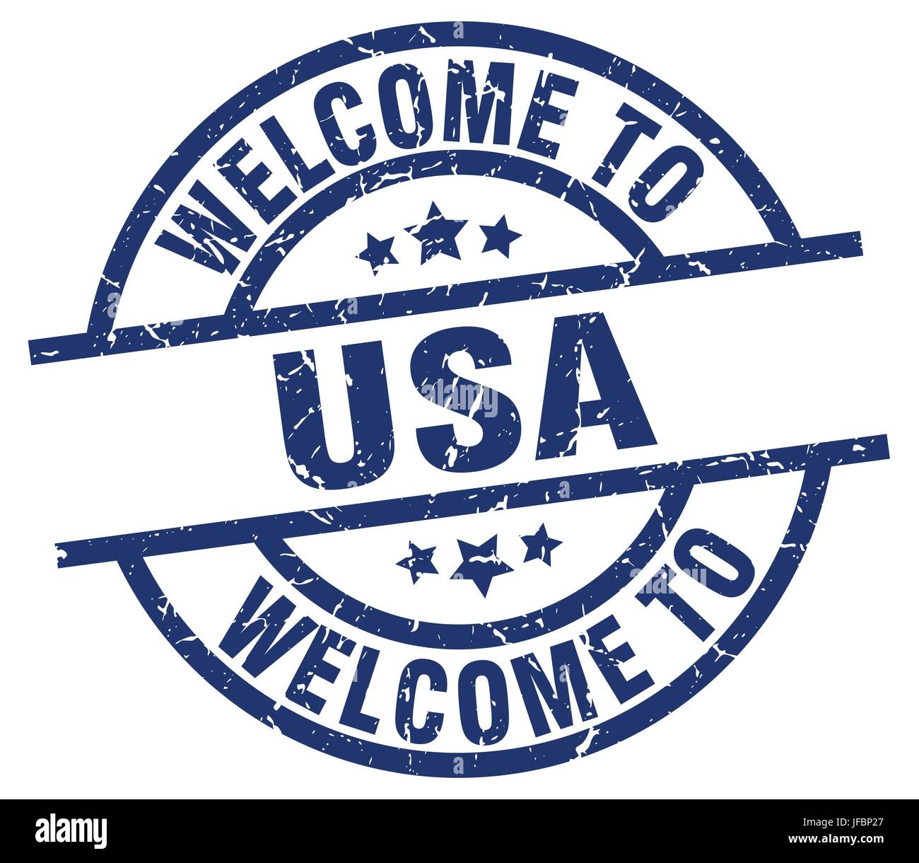 welcome to usa blue stamp Stock Vector Image & Art - Alamy