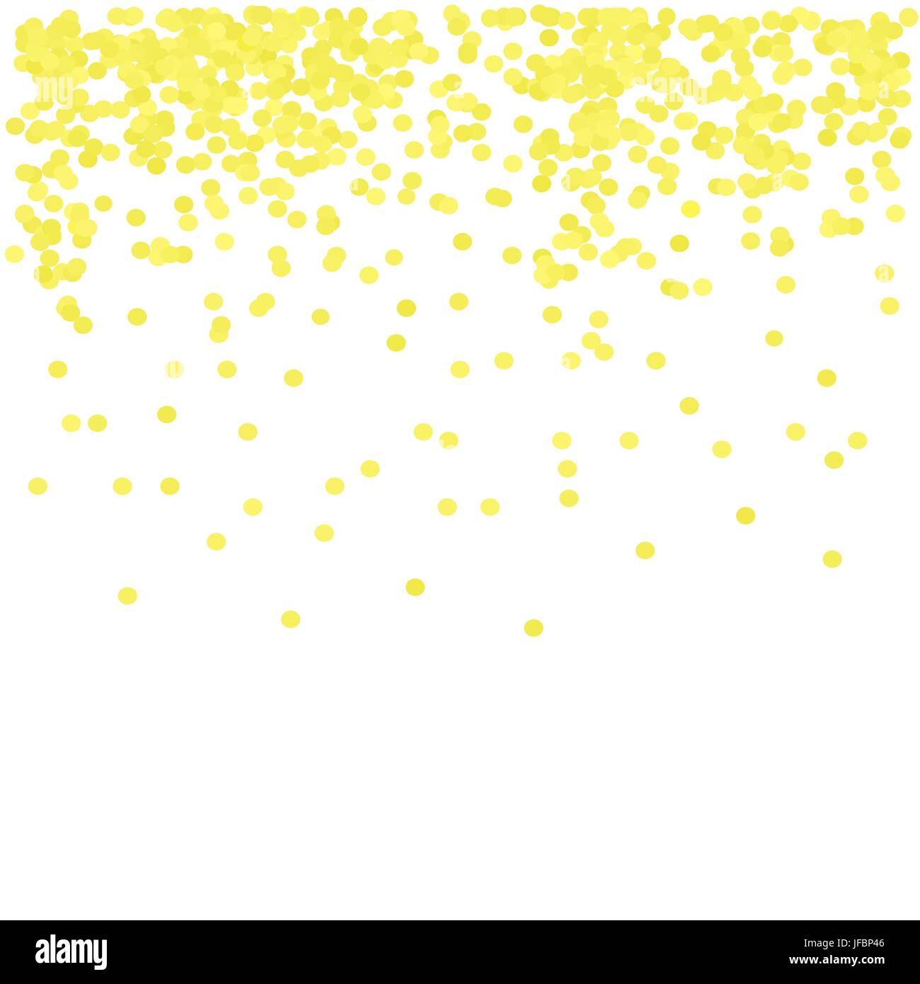 Yellow Confetti Isolated on White background. Yellow Circle Pattern