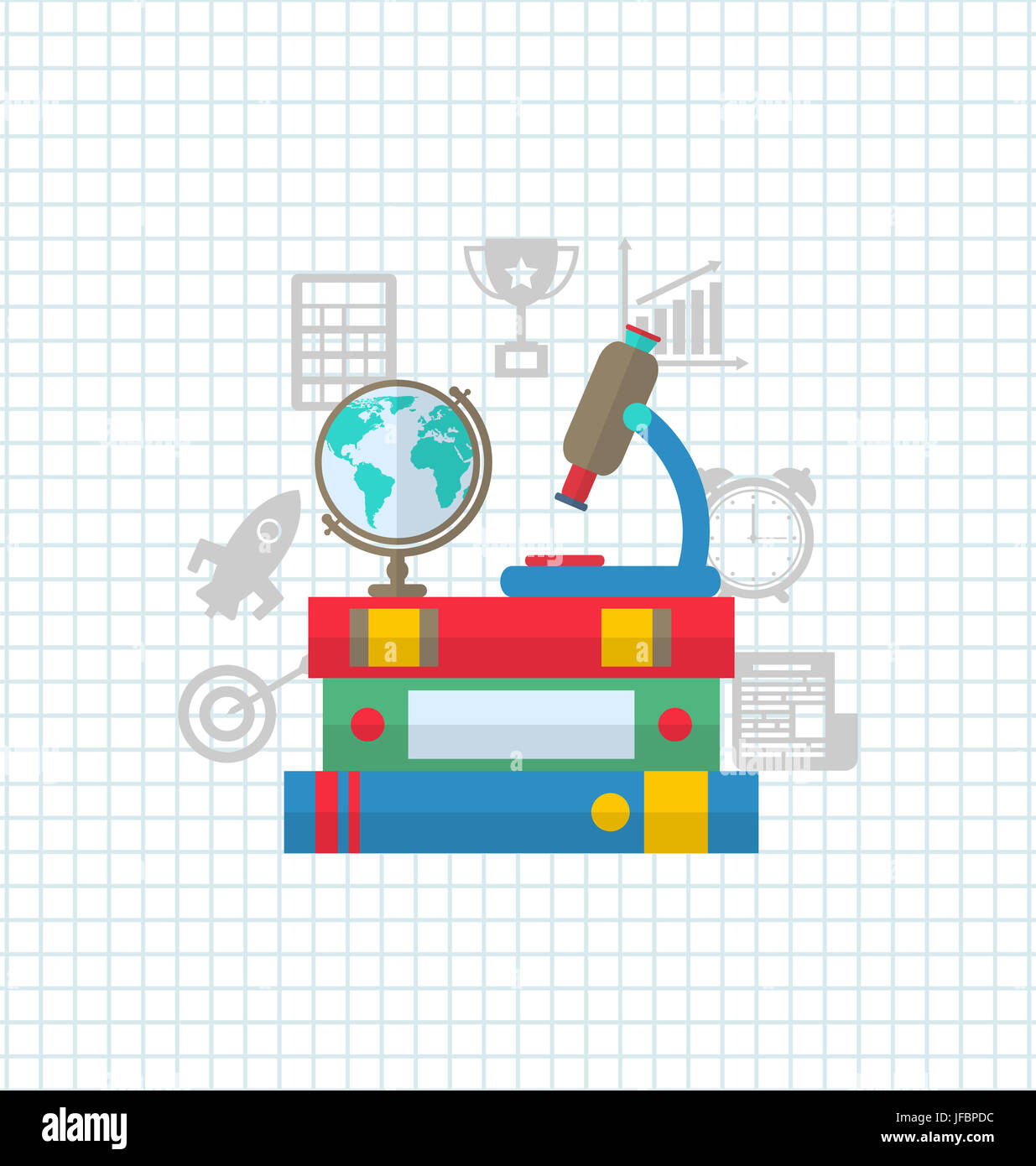 Illustration Set of Education Flat Colorful Simple Icons Stock Photo ...