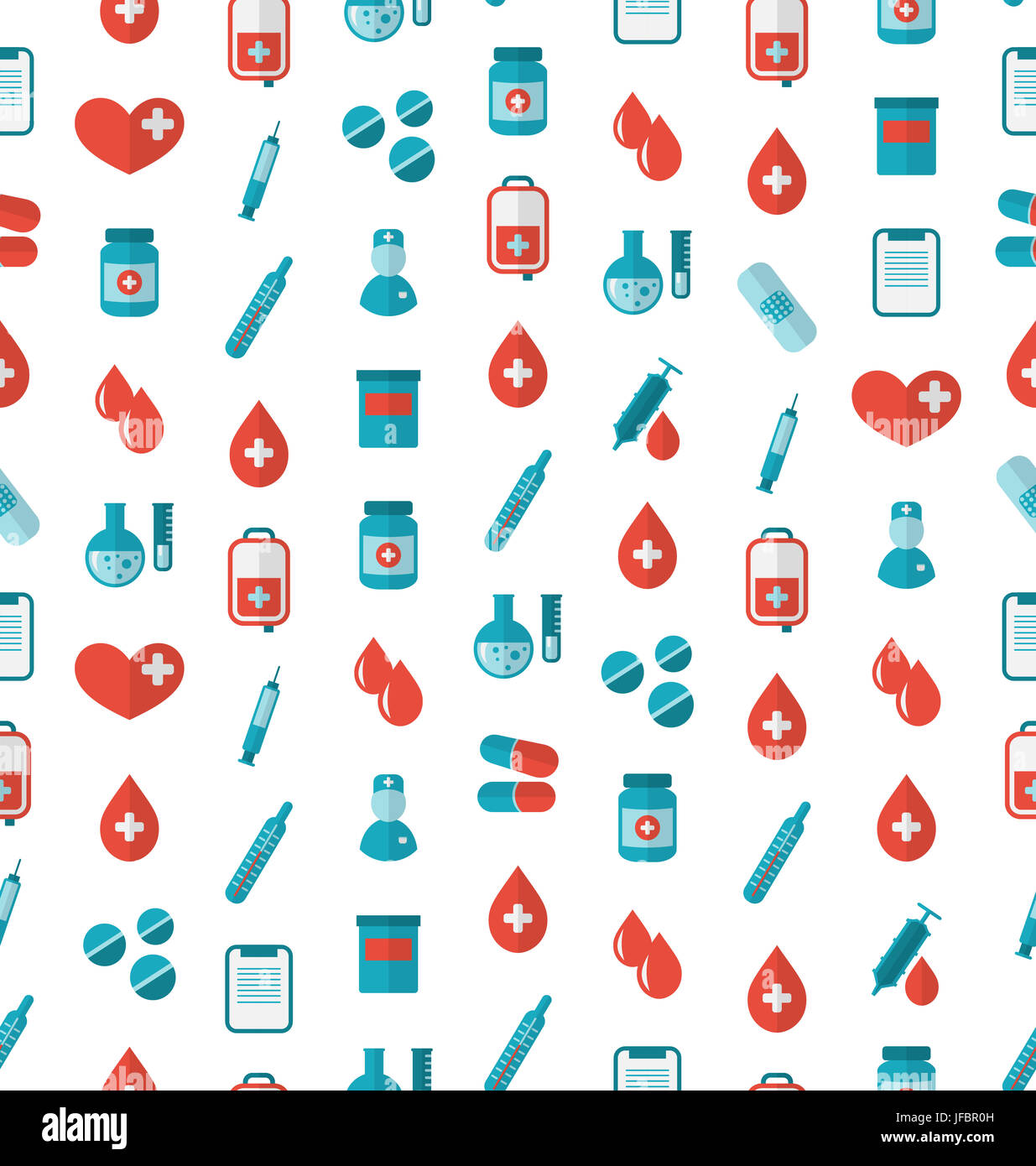 Illustration Seamless Pattern with Flat Medical Icons, Repeating ...