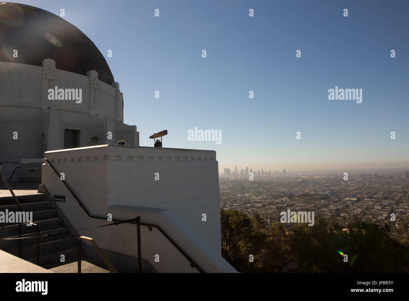 Griffith Observatory, on a hill outside of Los Angeles. Stock Photo