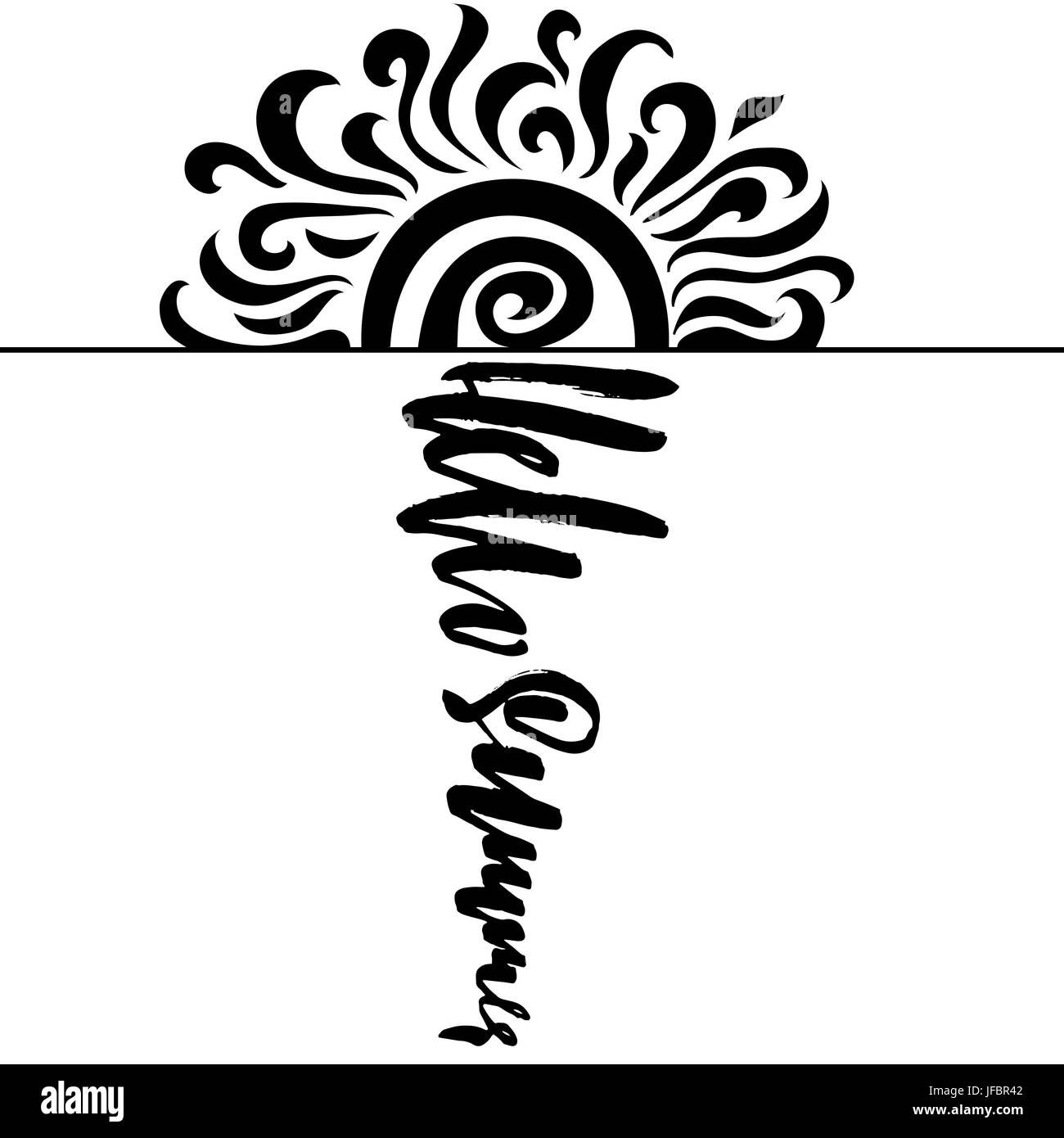 Hello summer hand drawn modern brush lettering isolated on white ...