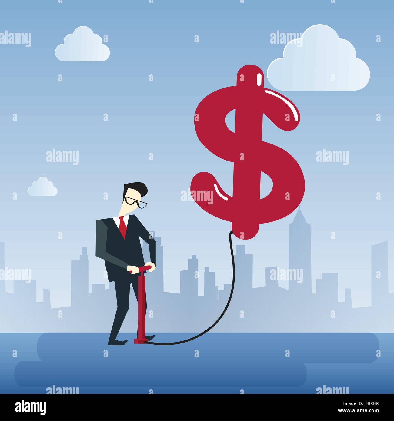 Rich Business Man Hold Dollar Sign Money Finance Success Concept Stock ...
