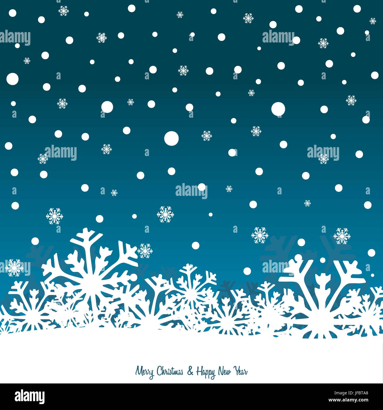 Christmas background with snowflakes on light blue background Stock ...