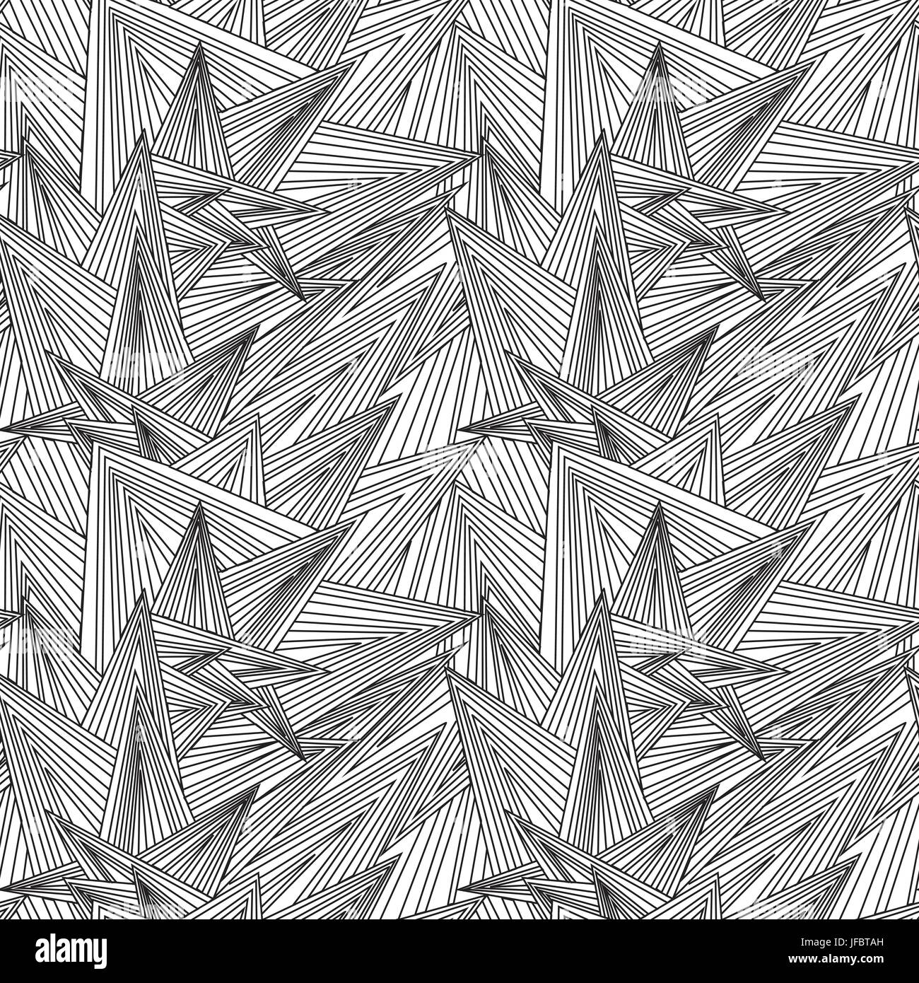 Seamless Black And White Pattern Zentangle Design Stock Vector Image