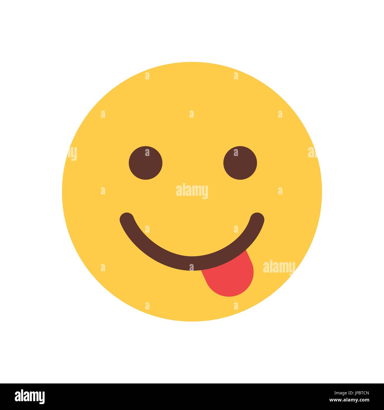 Yellow Smiling Cartoon Face Show Tongue Emoji People Emotion Icon Stock Vector