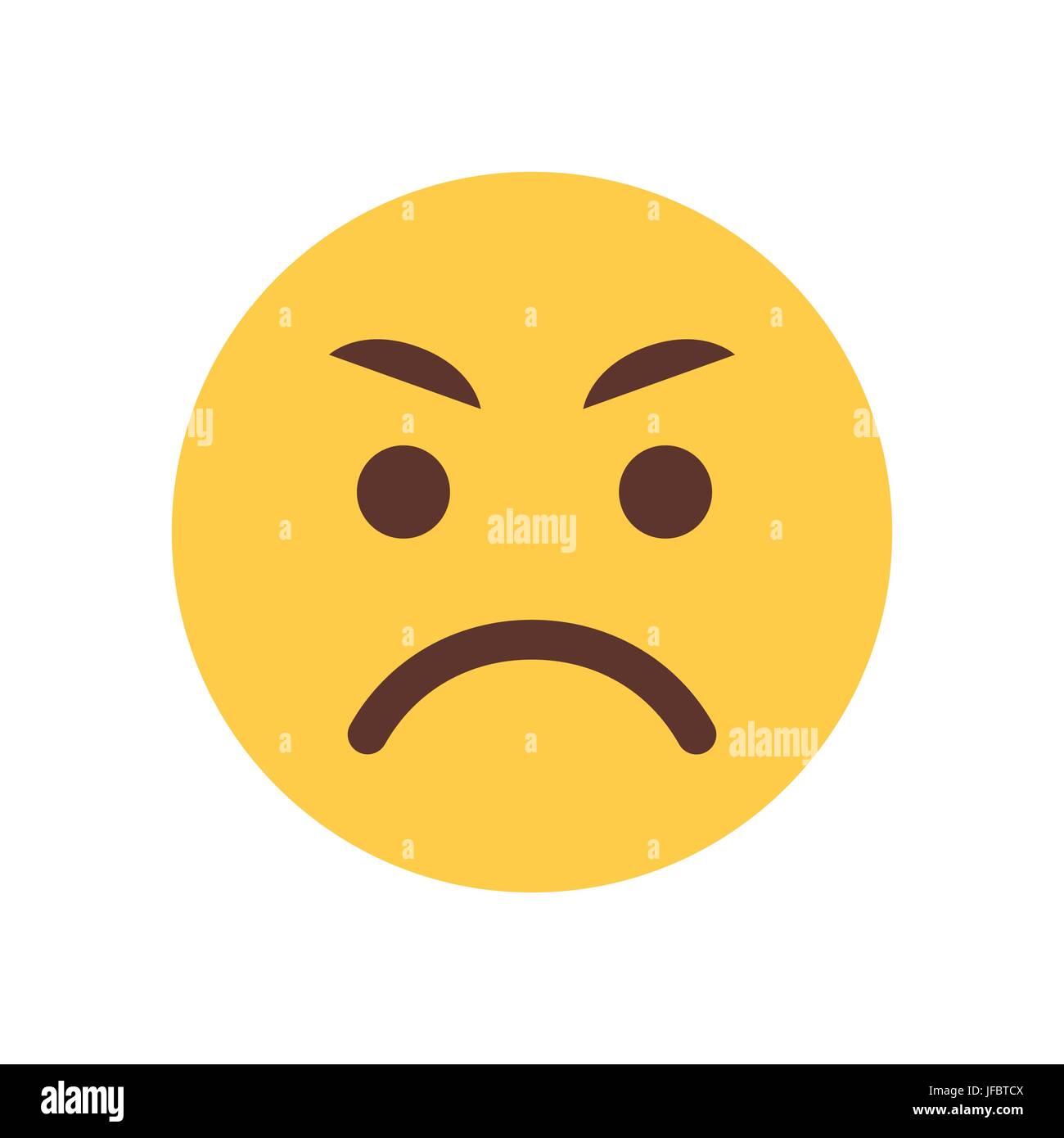 Yellow Angry Cartoon Face Emoji People Emotion Icon Stock Vector