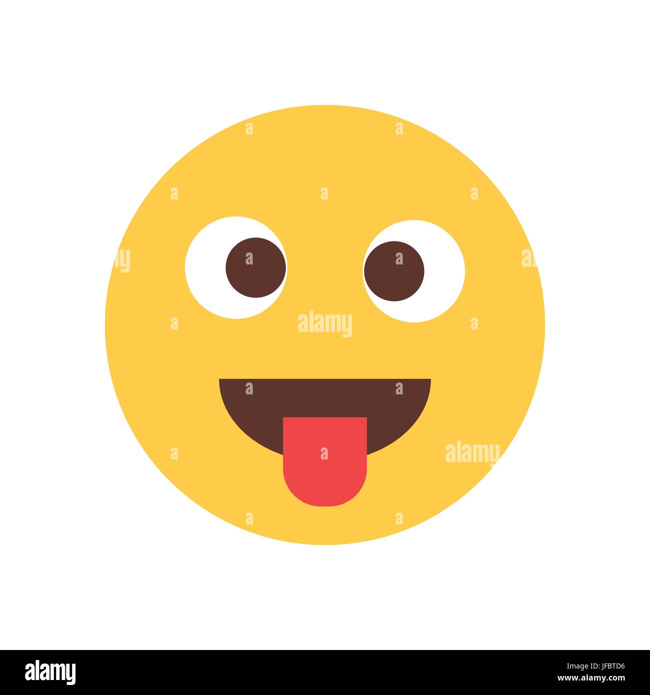 Yellow Smiling Cartoon Face Show Tongue Fool Emoji People Emotion Icon Stock Vector