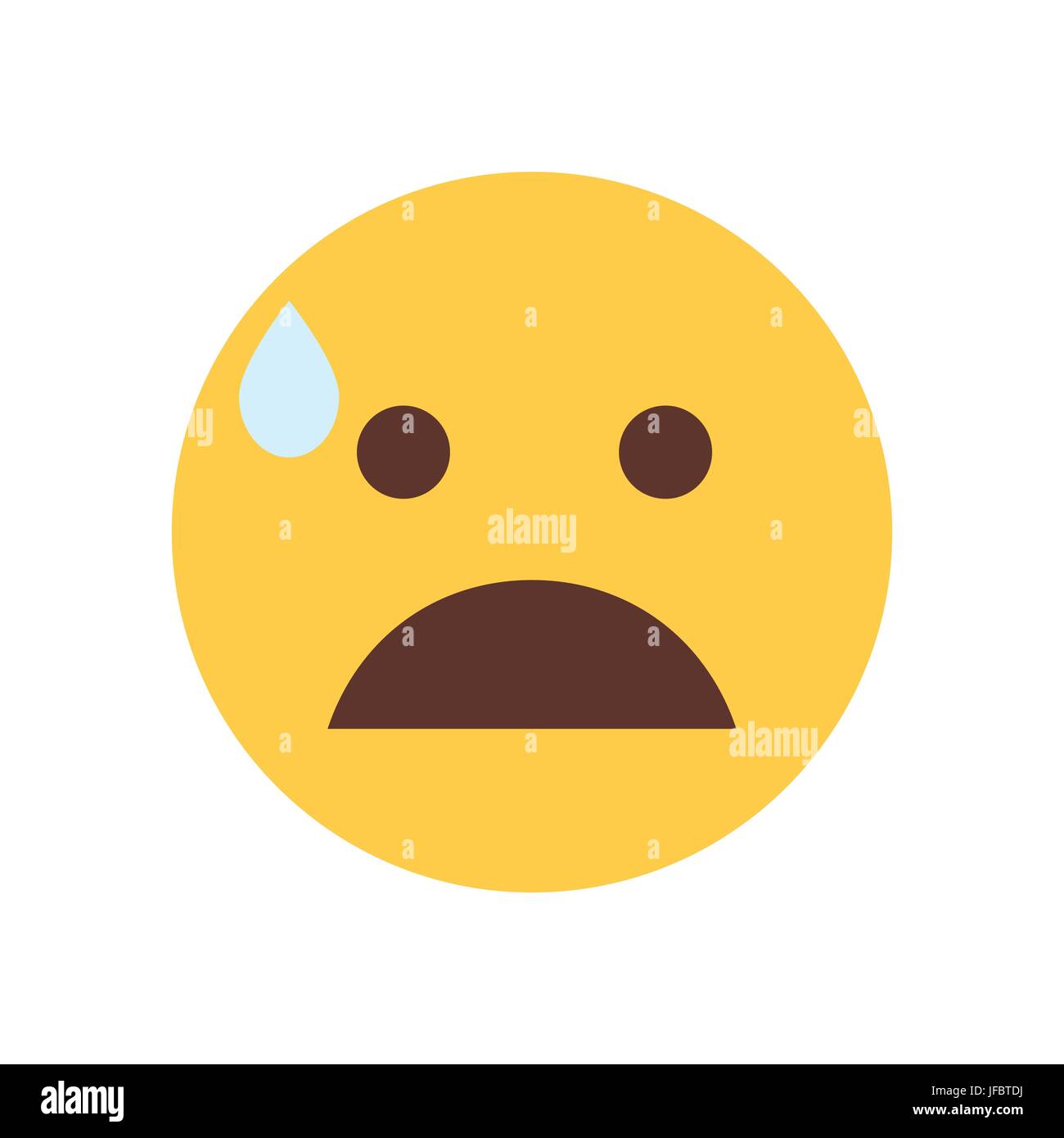 Yellow Cartoon Face Shocked Emoji People Emotion Icon Stock Vector