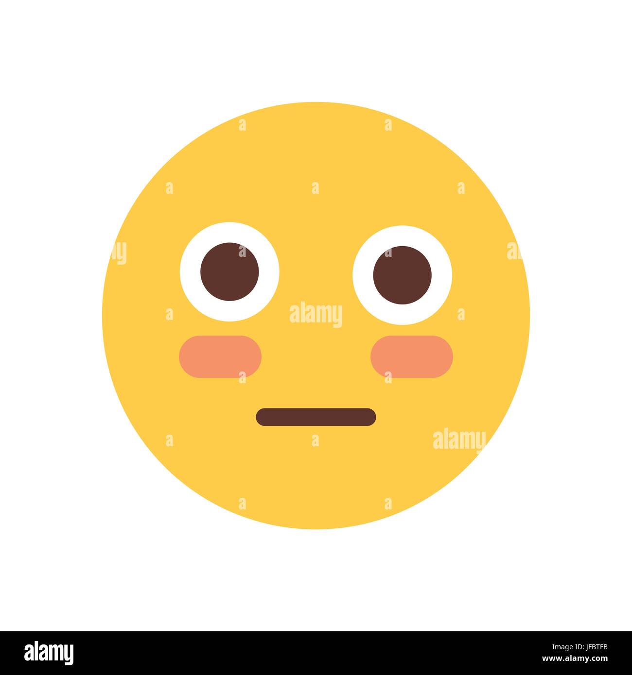 Yellow Cartoon Face Shocked Emoji People Emotion Icon Stock Vector