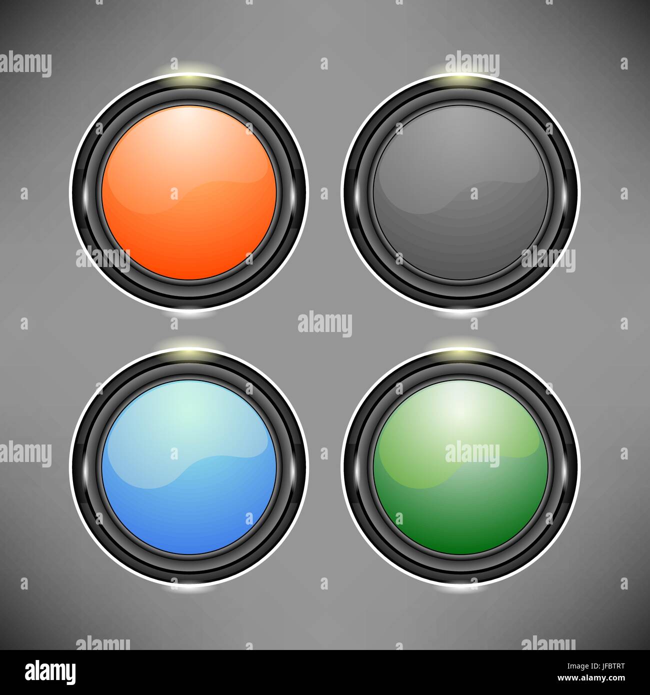 Set of Colorful Glass Buttons Isolated on Grey Background Stock Vector ...