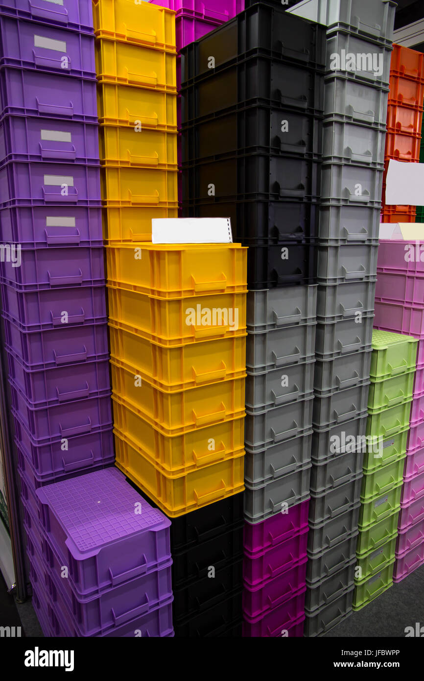 Colorful of plastic tray for sale Stock Photo Alamy