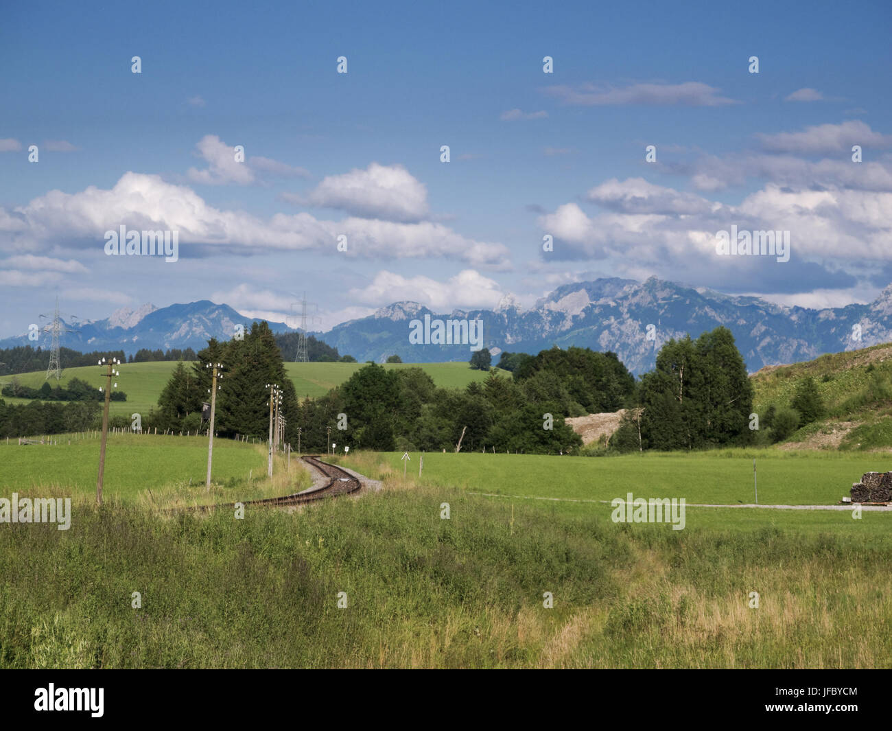 railway in tha Allgau Stock Photo