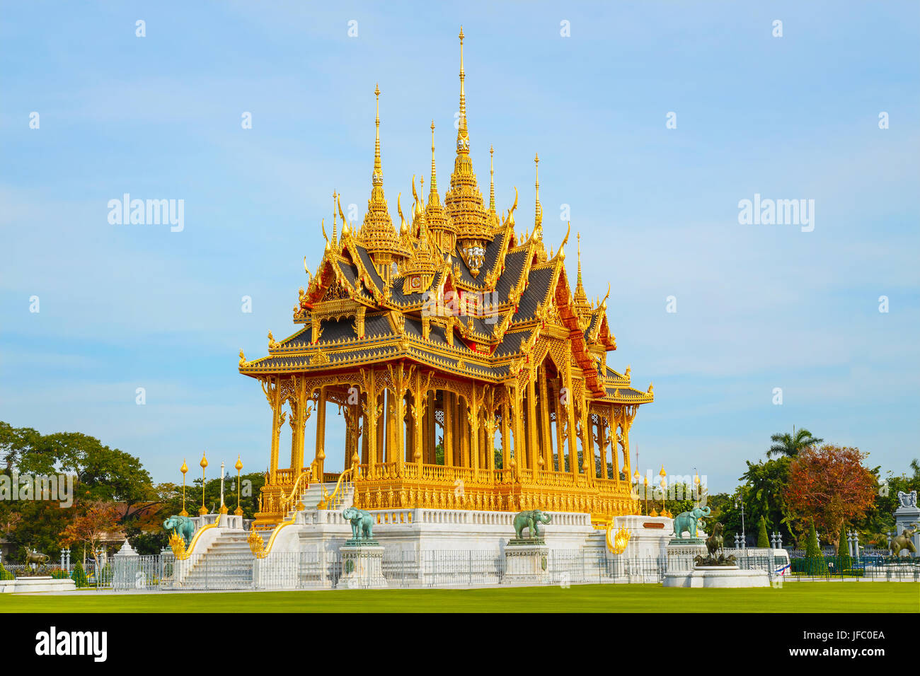 Barom Mangalanusarani Pavillian in the area of Ananta Samakhom Throne Hall in Royal Dusit Palace in Bangkok, Thailand Stock Photo