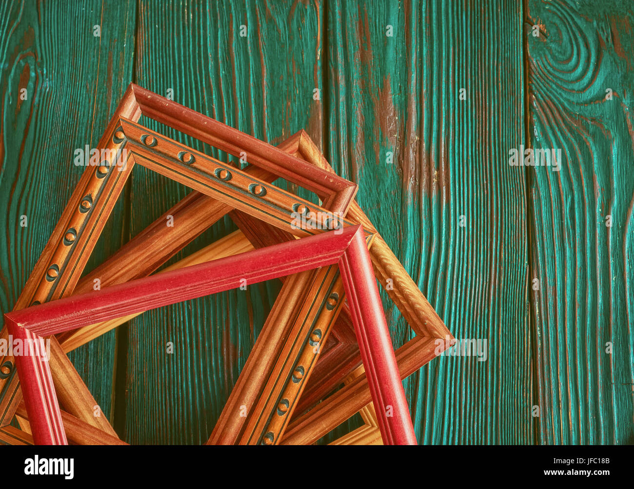 Rectangular frame with copy space, on a beautiful authentic wooden