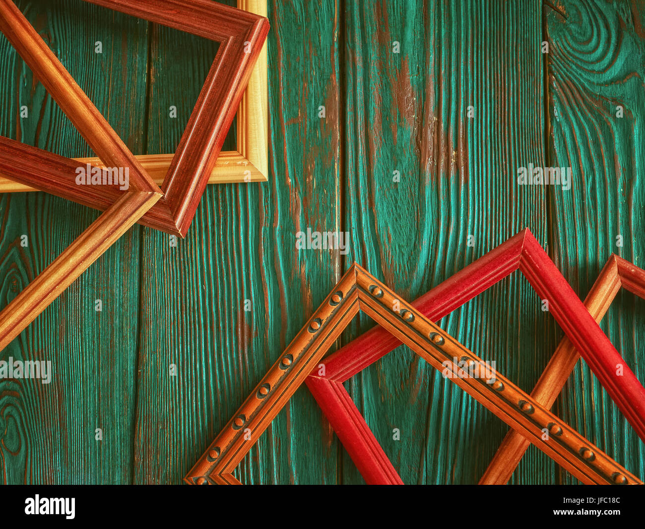 Rectangular frame with copy space, on a beautiful authentic wooden