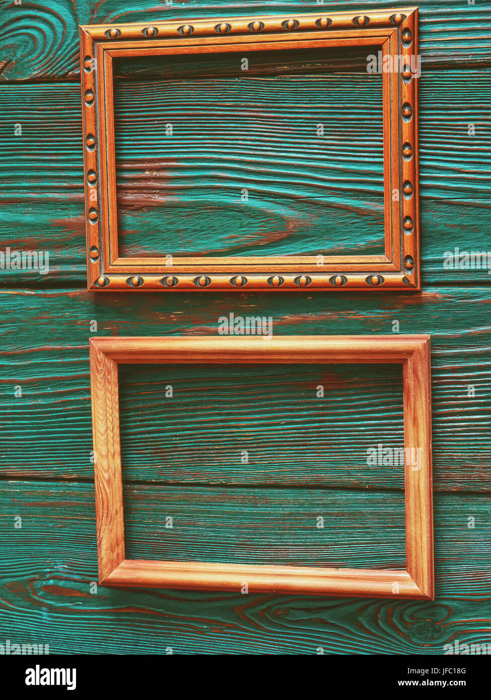 Rectangular frame with copy space, on a beautiful authentic wooden ...