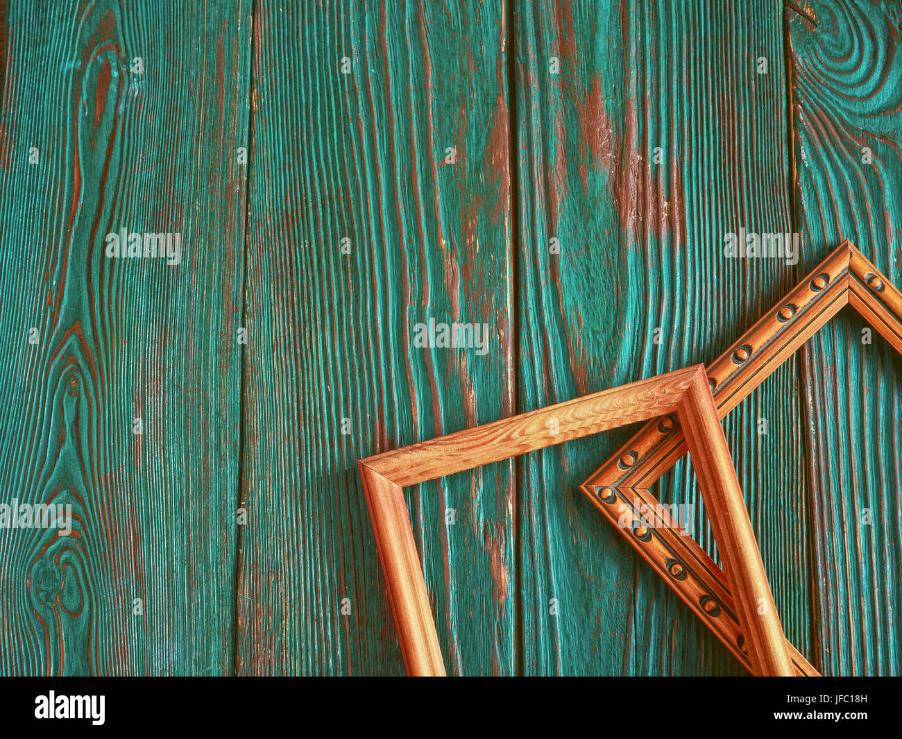 Rectangular frame with copy space, on a beautiful authentic wooden