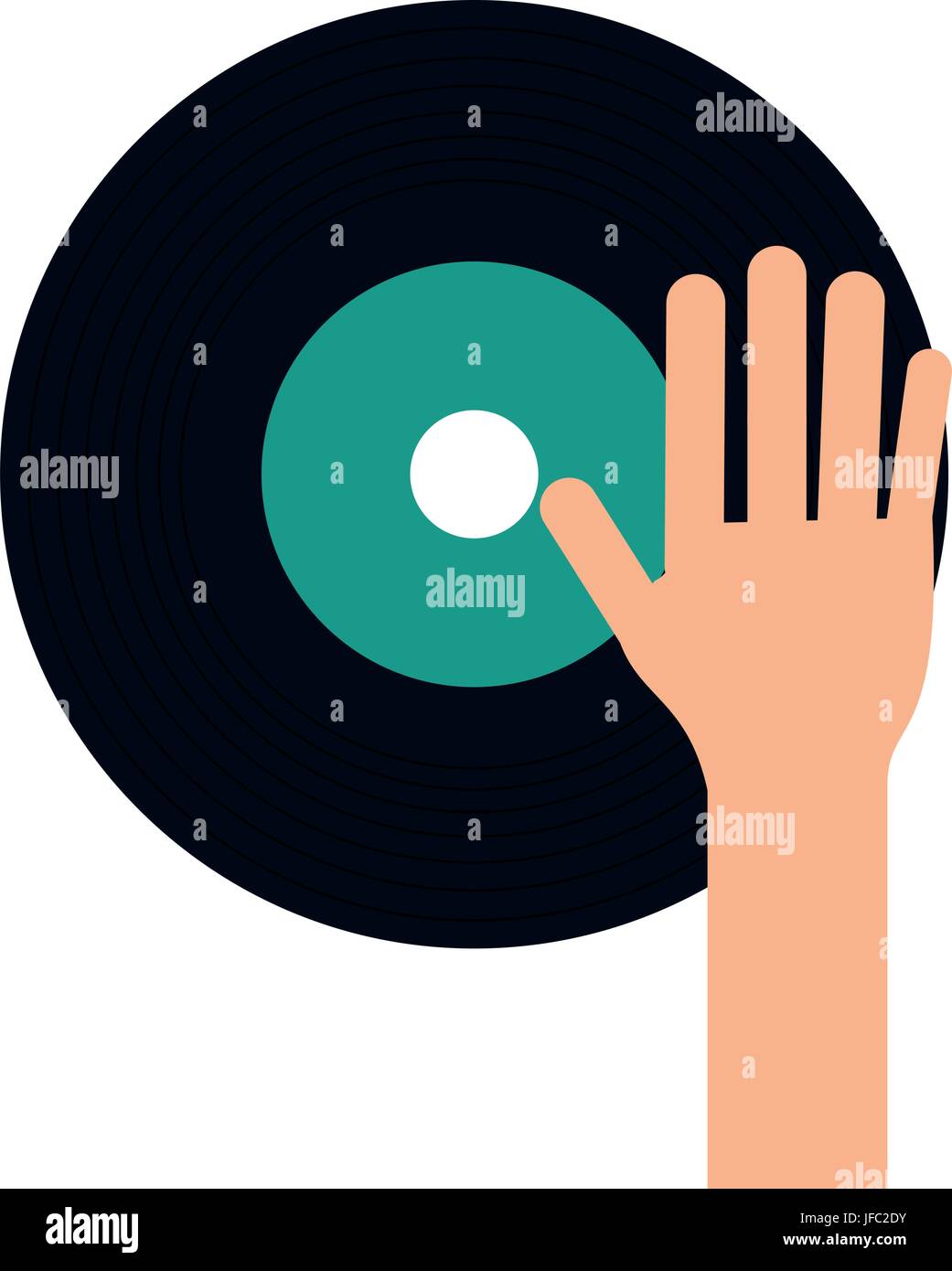 Turntable music hand Stock Vector