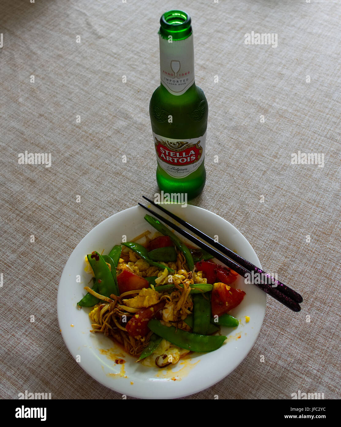 Chinese food plate of simple meals Stock Photo