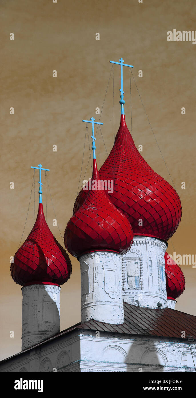 red dome blue cross Stock Photo
