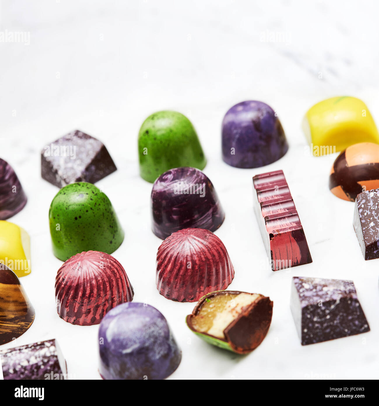 Set of various hand-made candies Stock Photo