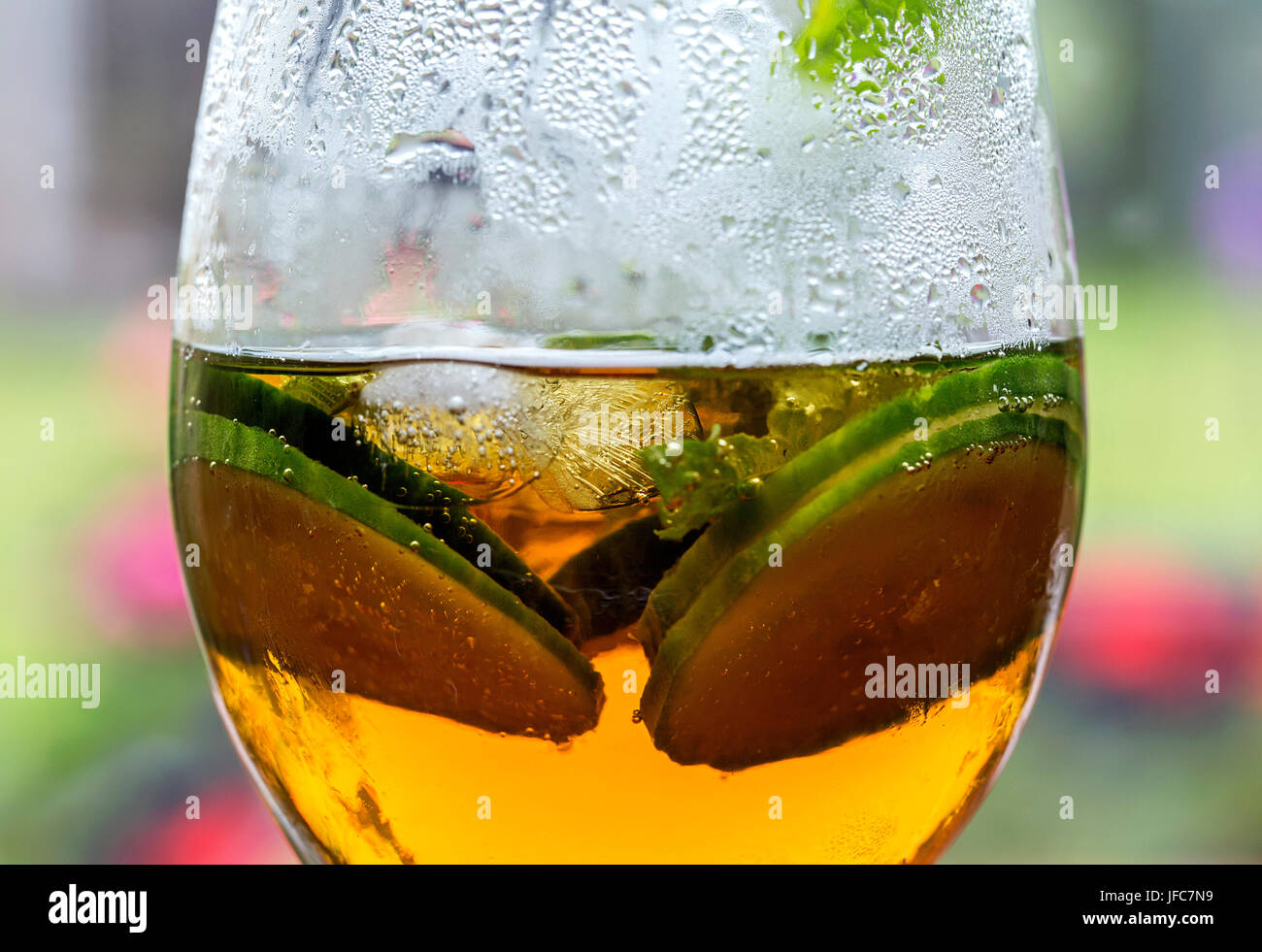 Summer Drink with Ice, Mint and Cucumber Stock Photo Alamy