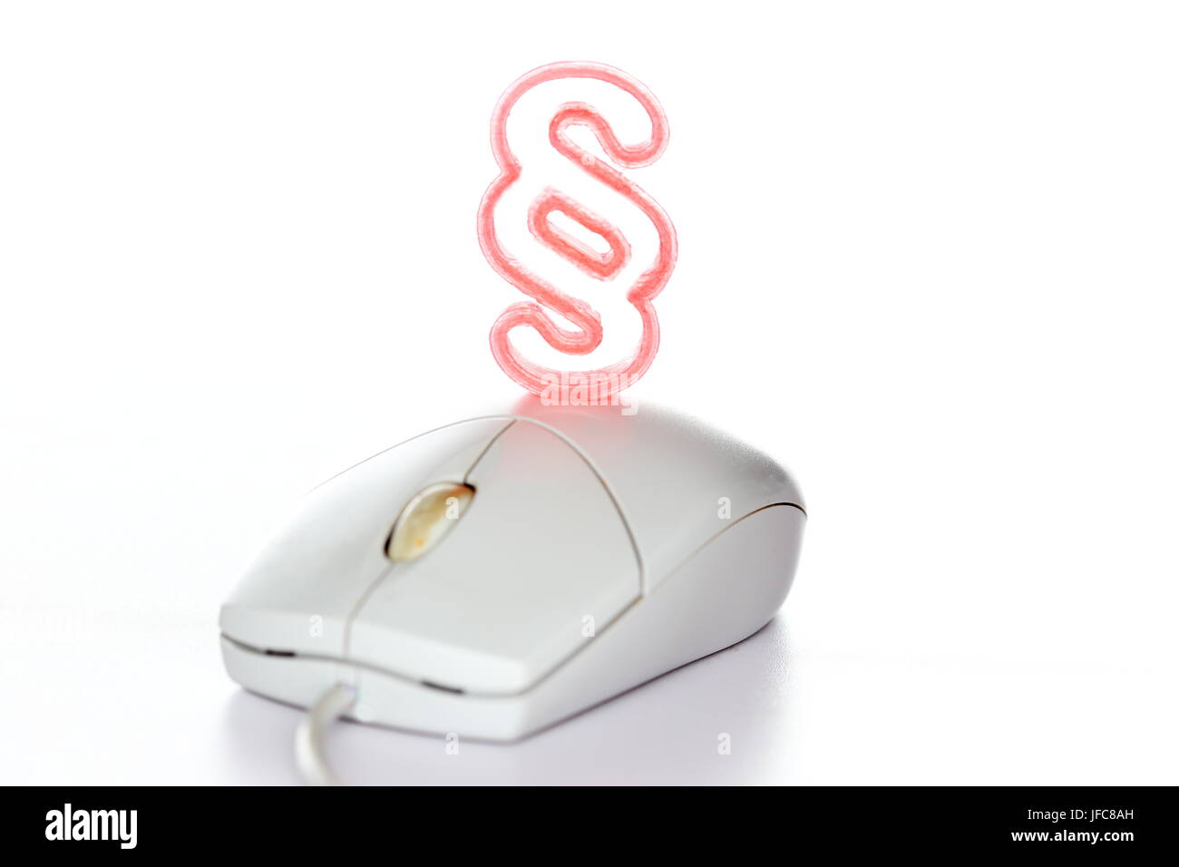 red paragraph with mouse Stock Photo