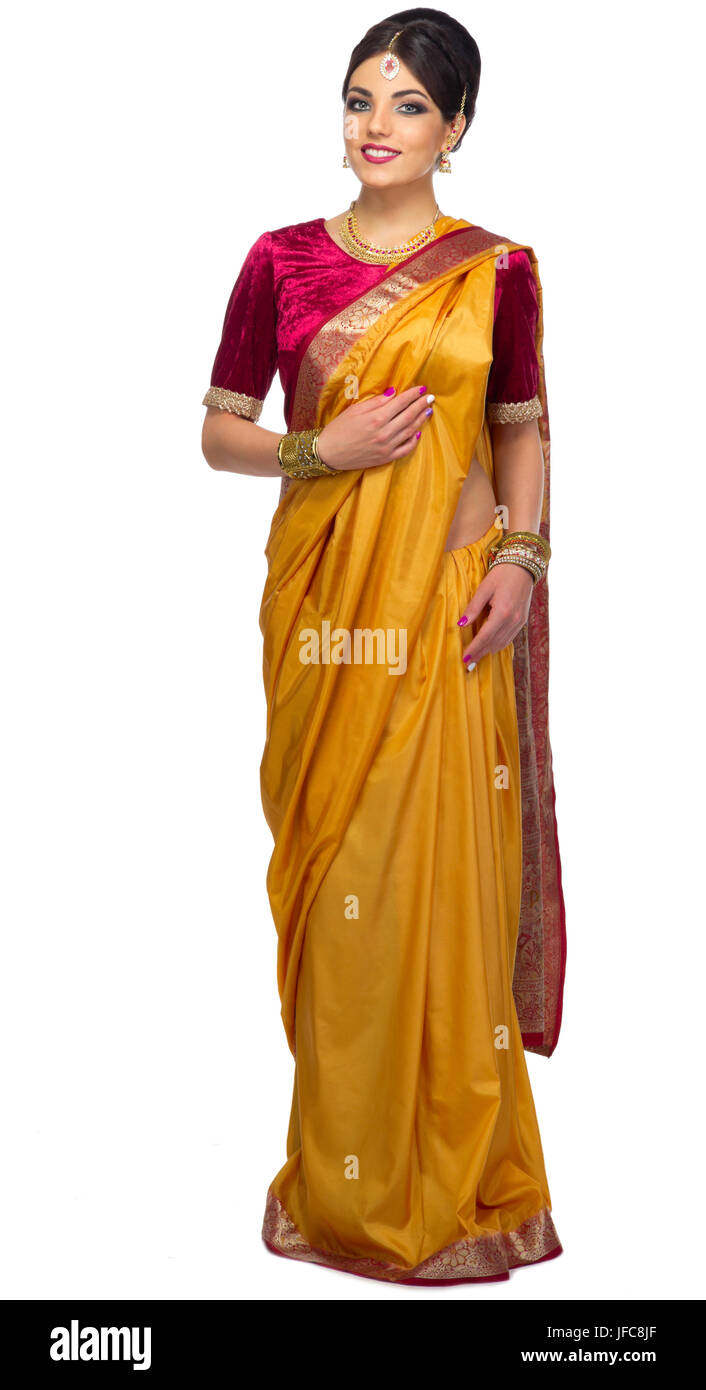Young indian woman isolated on white Stock Photo - Alamy