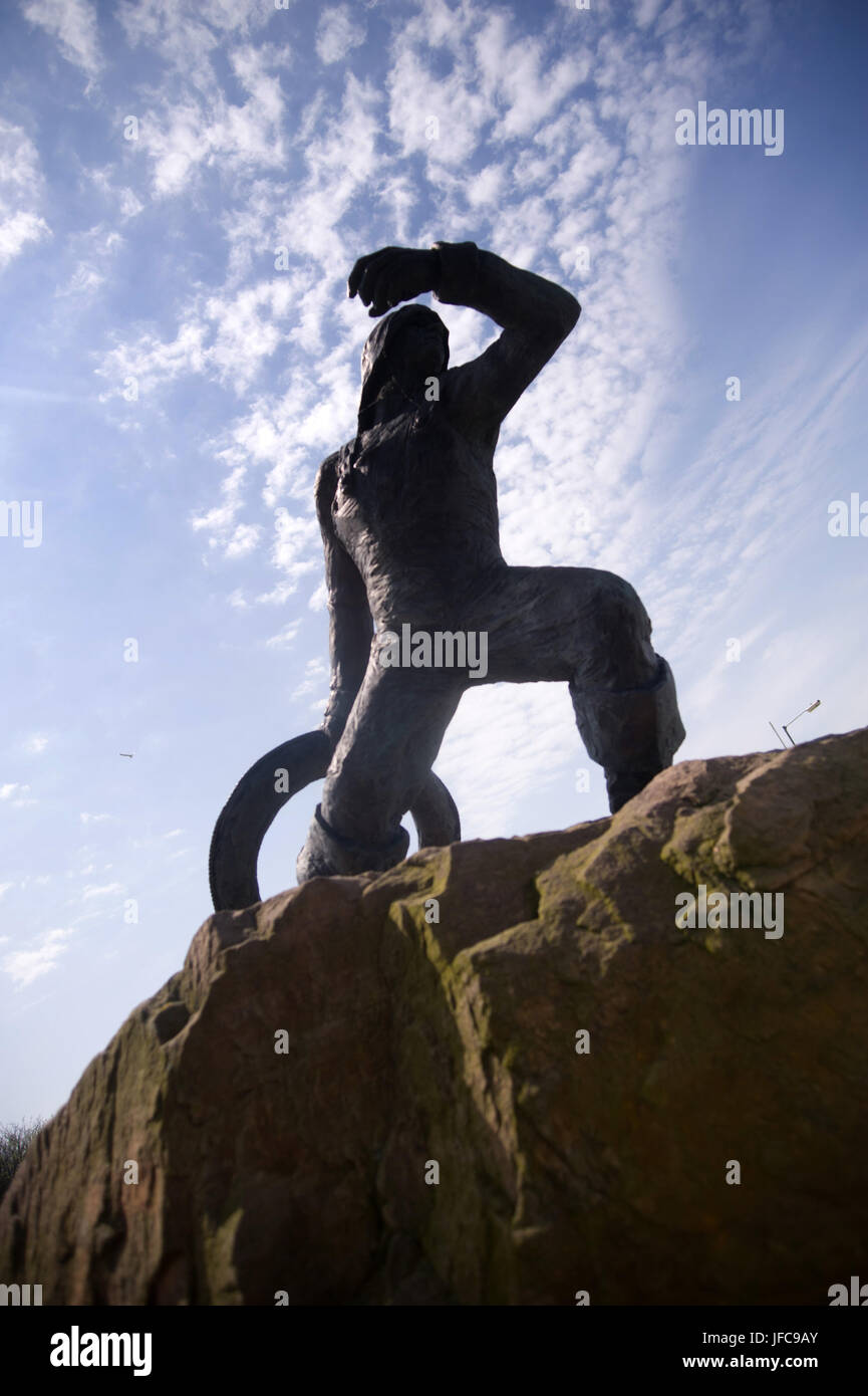 "The Rescue" statue at Seahouses,Northumberland Stock Photo Alamy