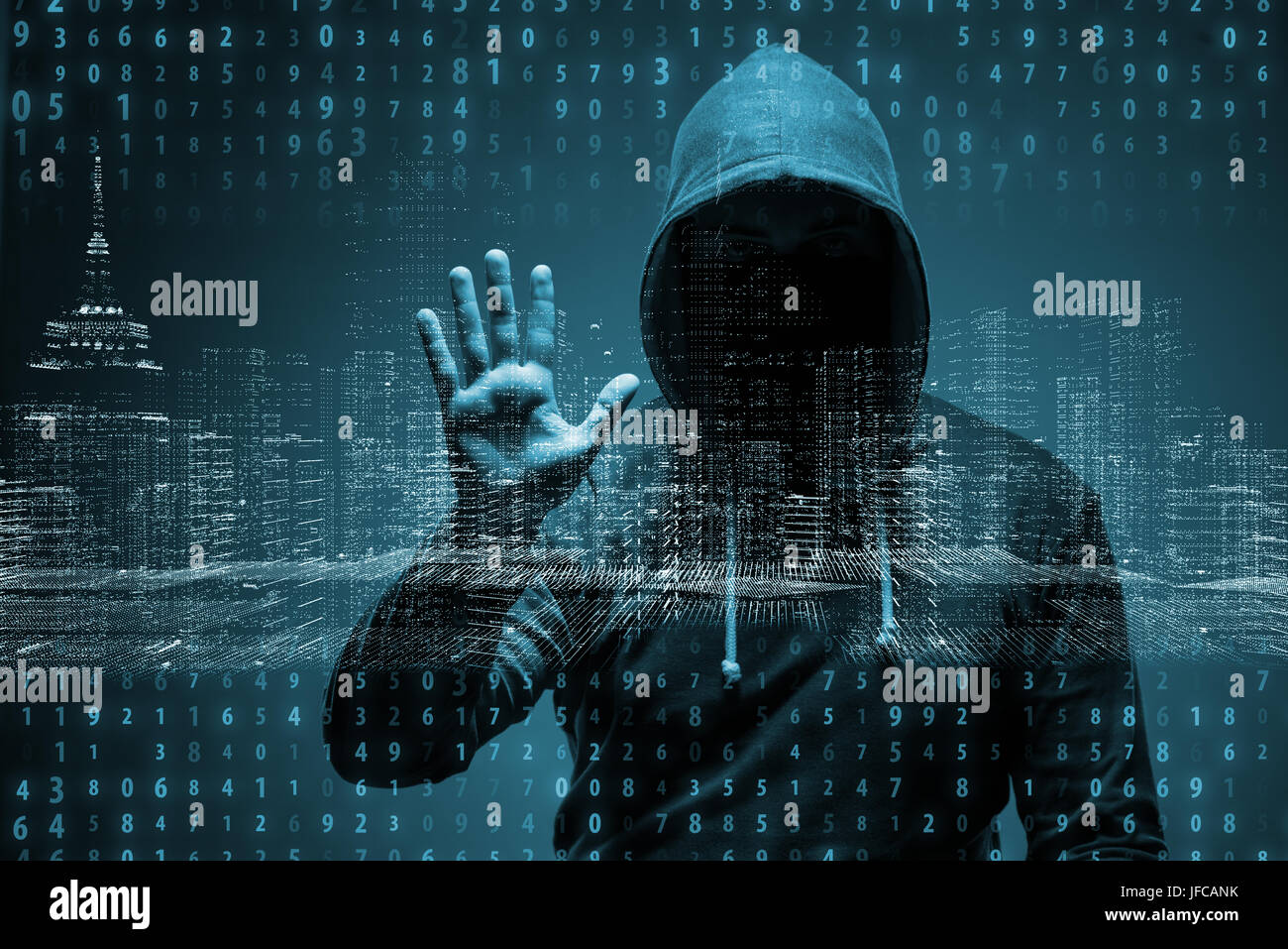 Young hacker in data security concept Stock Photo - Alamy