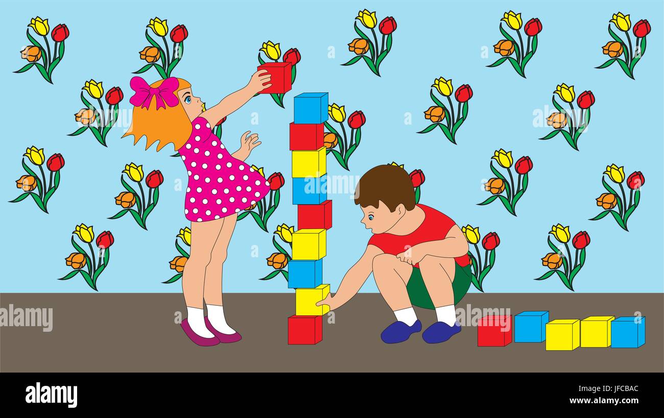 Two baby boy girl Stock Vector Images - Alamy