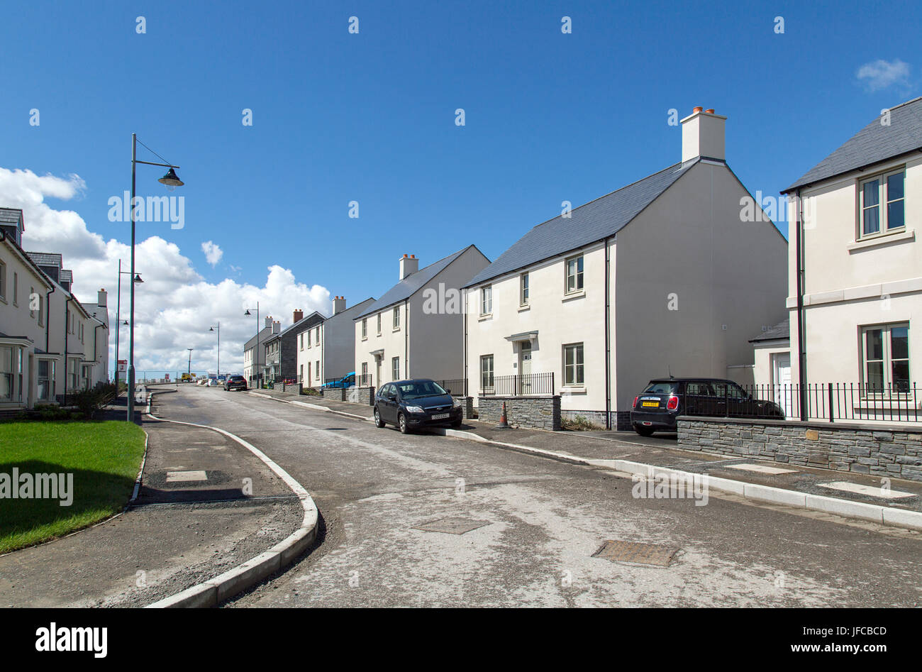 New Housing Development Coed Darcy Stock Photo Alamy