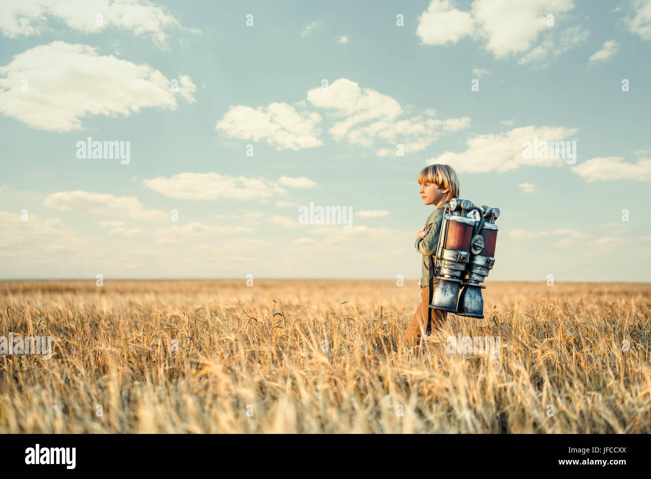 Traveler with a backpack Stock Photo