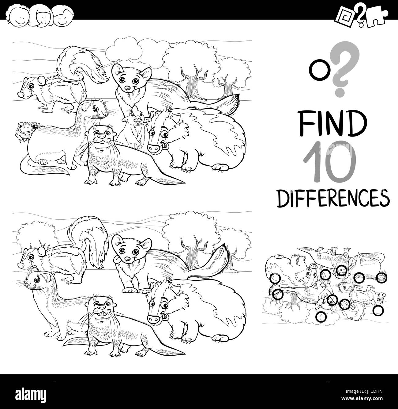 wild animals differences game Stock Photo - Alamy
