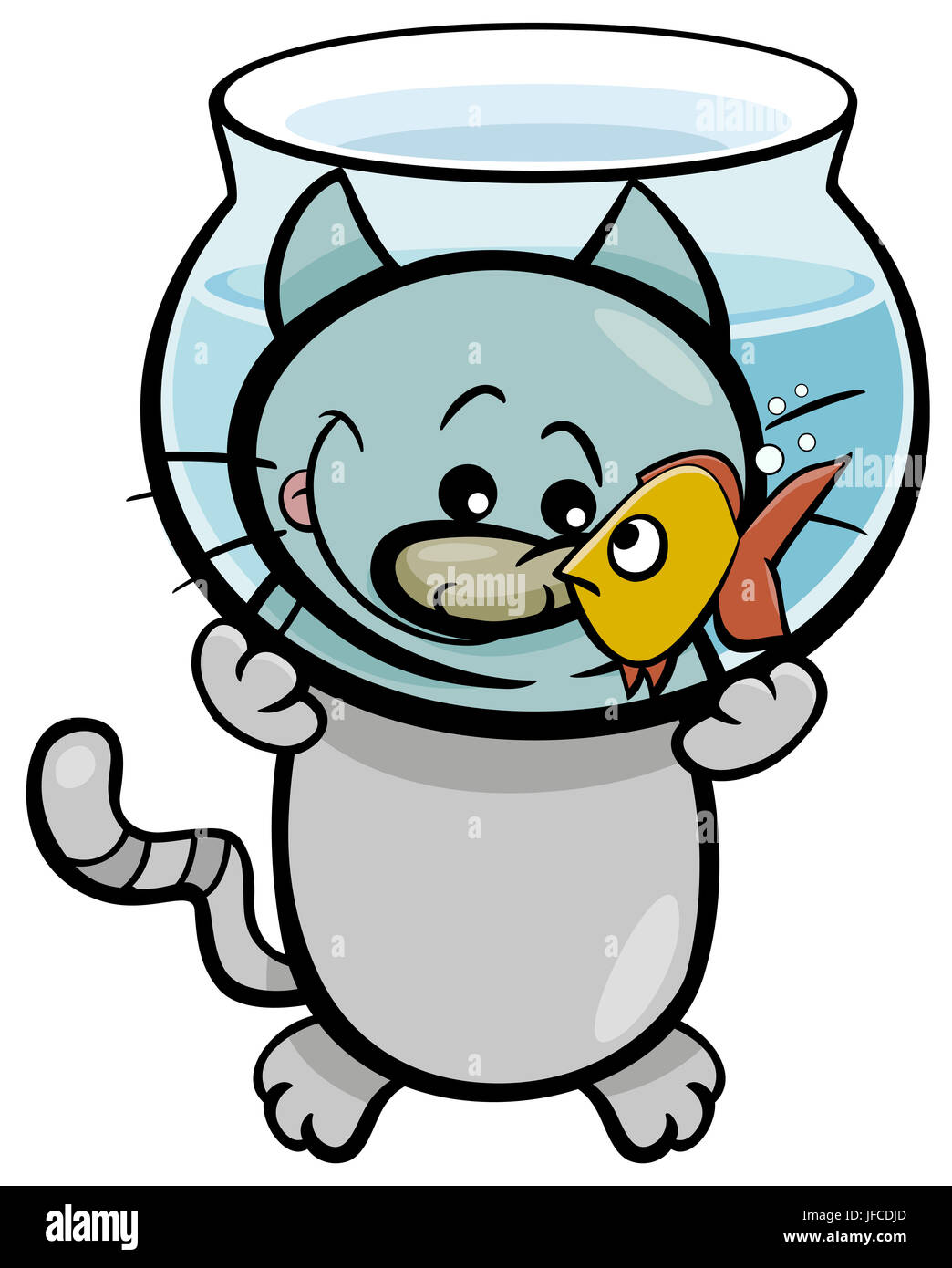 cat and fish cartoon Stock Photo Alamy