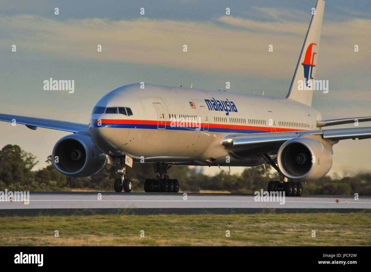 Malaysian Airlines Boeing 777 ready for take off Stock Photo