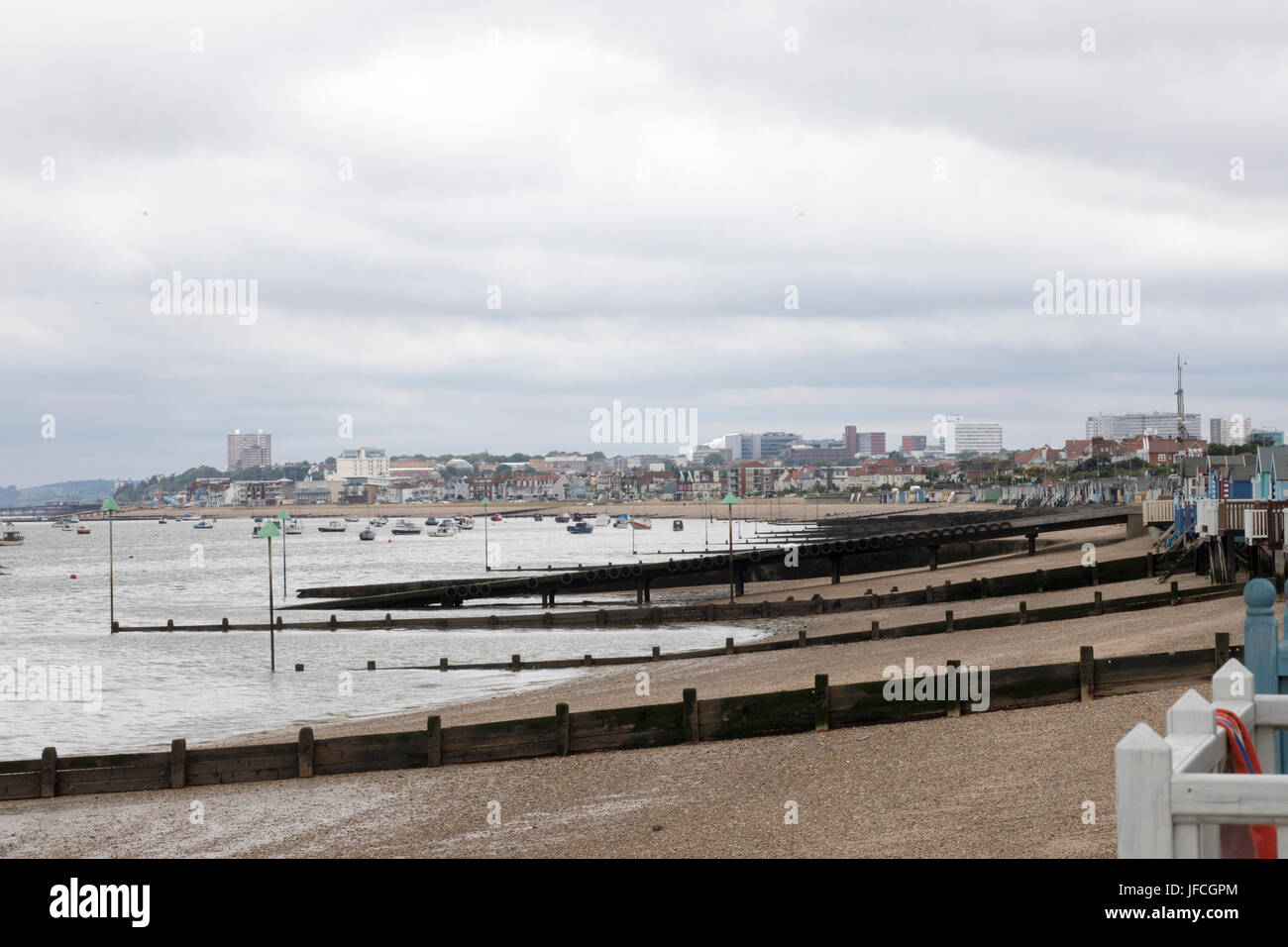 Beach Huts at Southend, Essex Stock Photo Alamy