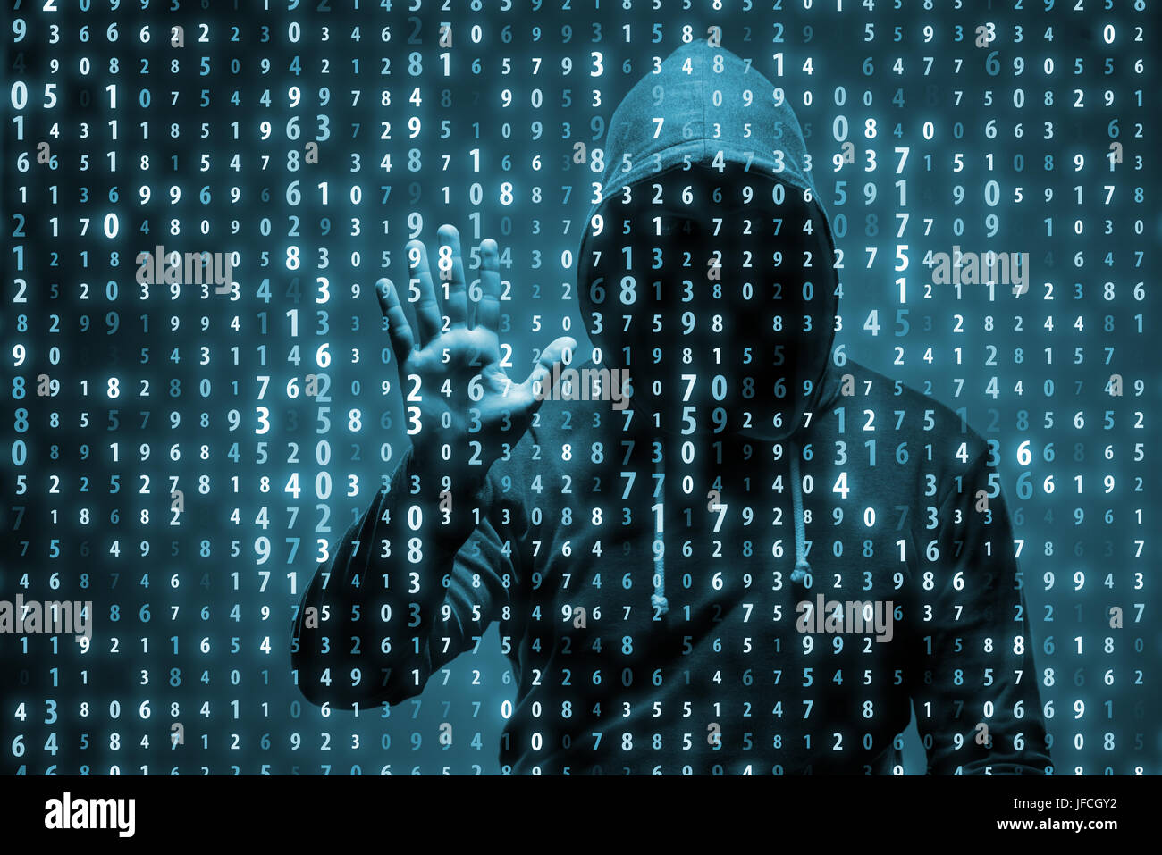 Young hacker in data security concept Stock Photo - Alamy