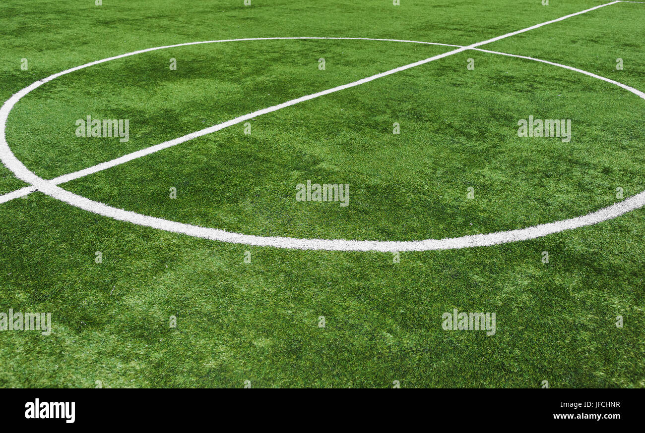 Lines on soccer football field Stock Photo Alamy