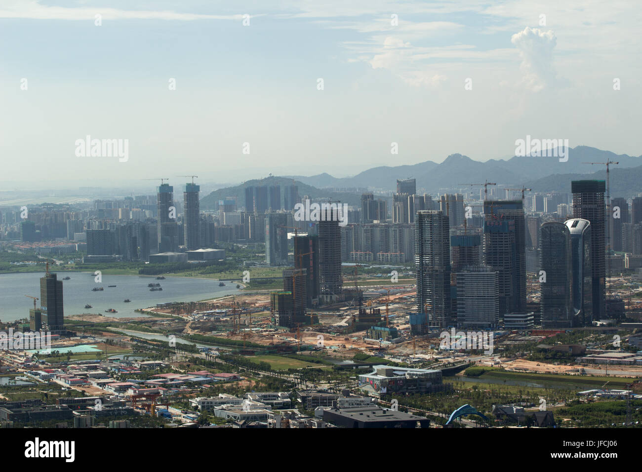 City Landscape; Skyscrapers, office and apartment buildings, and