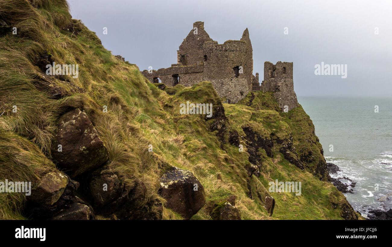 Dunluce castle ruins in Northern Ireland Stock Photo