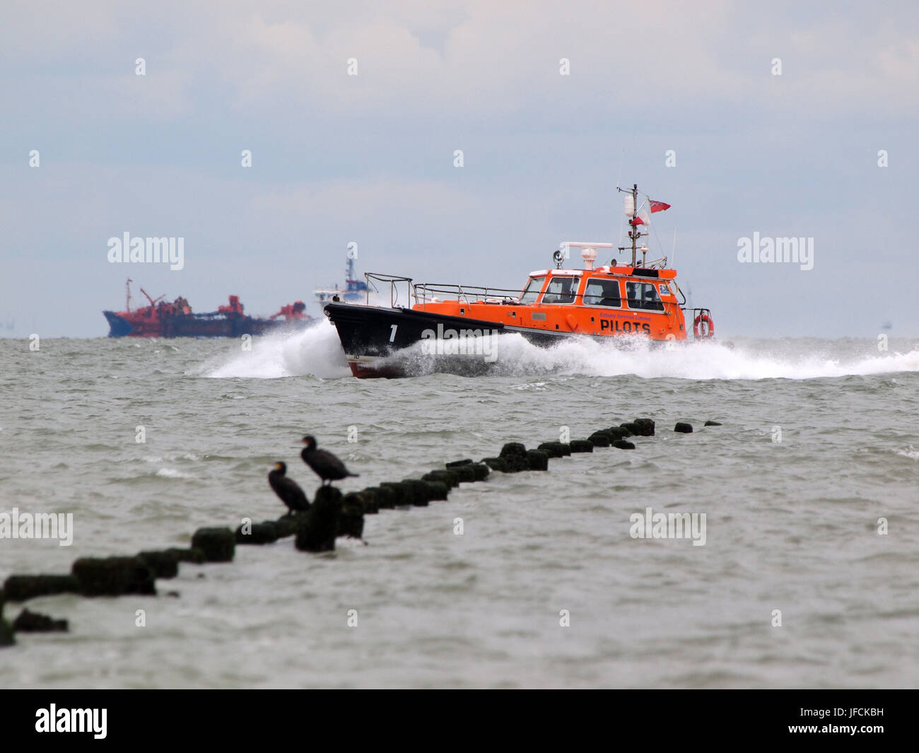 Pilot boat at speed Stock Photo - Alamy